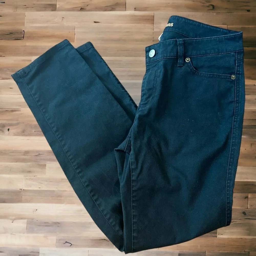 Michael Kors black denim straight leg jeans size 4 mid rise